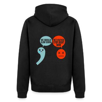 Englisch Lehrer English Teacher - Unisex Premium Organic Zip Hoodie - black - Back - Nico (187cm)