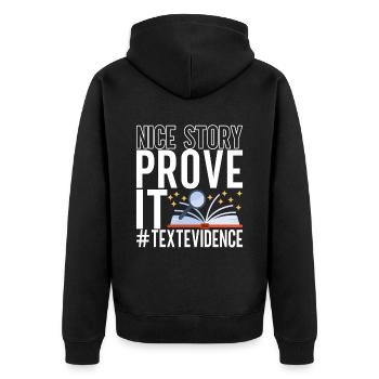Englisch Lehrer English Teacher - Unisex Premium Organic Zip Hoodie - black - Back - Nico (187cm)