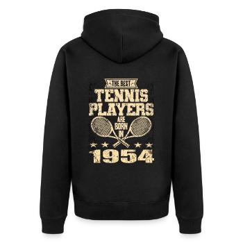 The Best Tennis Players Are Born In 1954 - Unisex Premium Bio Zip Hoodie - Schwarz - Hinten - Nico (187cm)