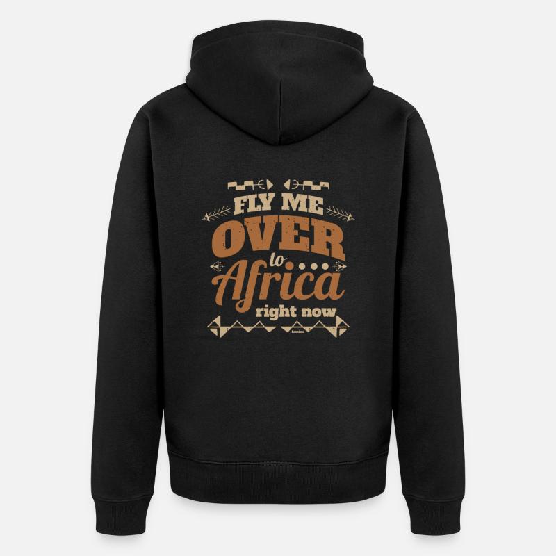 Envolez-moi vers l’Afrique dès maintenant - Veste à capuche bio Premium Unisexe - noir