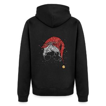 Merry Christmas Christmas Elf Outfit - Unisex Premium Organic Zip Hoodie - black - Back - Nico (187cm)