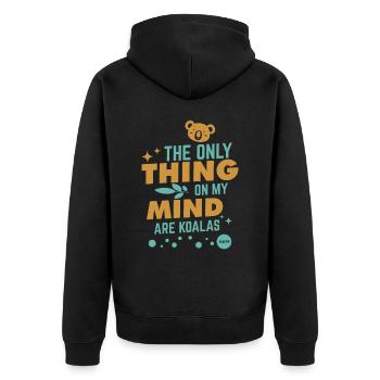 I'm just thinking of koalas from Australia - Unisex Premium Organic Zip Hoodie - black - Back - Nico (187cm)