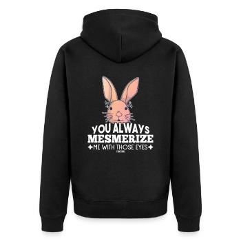 cute bunny hypnotizes people - Unisex Premium Organic Zip Hoodie - black - Back - Nico (187cm)
