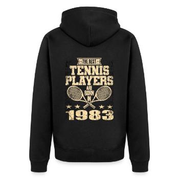 Les meilleurs joueurs de tennis sont nés en 1983 - Veste à capuche bio Premium Unisexe - noir - Dos - Nico (187cm)
