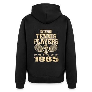 The Best Tennis Players Are Born In 1985 - Unisex Premium Bio Zip Hoodie - Schwarz - Hinten - Nico (187cm)