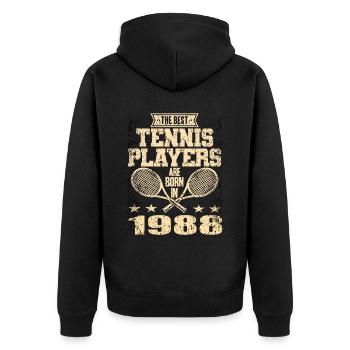 Les meilleurs joueurs de tennis sont nés en 1988 - Veste à capuche bio Premium Unisexe - noir - Dos - Nico (187cm)