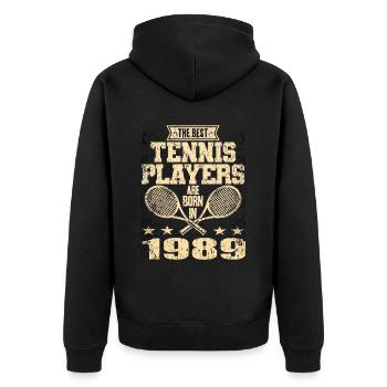 The Best Tennis Players Are Born In 1989 - Unisex Premium Bio Zip Hoodie - Schwarz - Hinten - Nico (187cm)