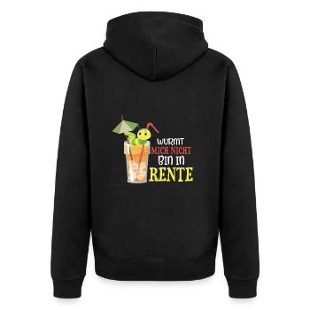 Lustiger Rentner Pension Ruhestand Motiv - Unisex Premium Bio Zip Hoodie - Schwarz - Hinten - Nico (187cm)