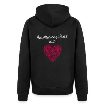 Amphibienschutz mit Herz Reptilien Artenschutz - Unisex Premium Bio Zip Hoodie - Schwarz - Hinten - Nico (187cm)