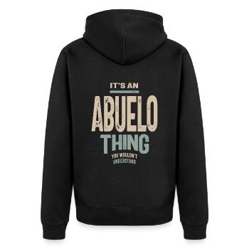 Mens It's an Abuelo Thing Funny Dad Grandpa - Unisex Premium Organic Zip Hoodie - black - Back - Nico (187cm)