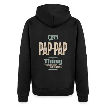Mens It's a Pap-Pap Thing Funny Dad Grandpa - Unisex Premium Organic Zip Hoodie - black - Back - Nico (187cm)