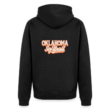 Oklahoma Softball Player Baseball Gift - Unisex Premium Organic Zip Hoodie - black - Back - Nico (187cm)