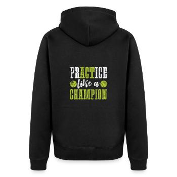 Softball - Unisex Premium Bio Zip Hoodie - Schwarz - Hinten - Nico (187cm)
