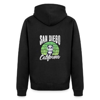 San Diego California USA Vacation America Gift - Unisex Premium Organic Zip Hoodie - black - Back - Nico (187cm)