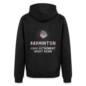 Le badminton rend sa retraite géniale à nouveau Retraité - Veste à capuche bio Premium Unisexe - noir - Dos - Nico (187cm)