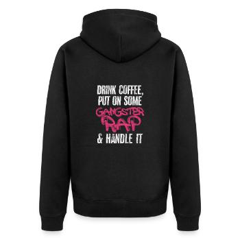Café Rap - Veste à capuche bio Premium Unisexe - noir - Dos - Nico (187cm)