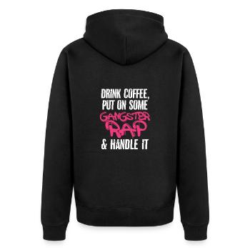 Café Rap Caféine Espresso Barista Cadeau - Veste à capuche bio Premium Unisexe - noir - Dos - Nico (187cm)