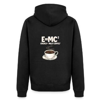 Kaffee Koffein Espresso Barista Geschenk - Unisex Premium Bio Zip Hoodie - Schwarz - Hinten - Nico (187cm)