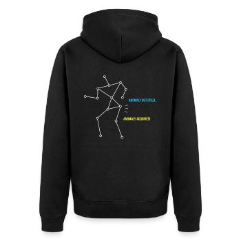 SLS-Kamera Geisterjagd, Geisterjäger - Unisex Premium Bio Zip Hoodie - Schwarz - Hinten - Nico (187cm)