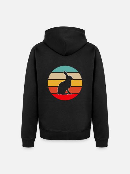 Rabbit Retro - Unisex Premium Organic Zip Hoodie - black