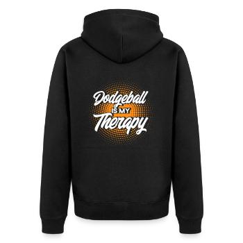 Dodgeball Player Gift Ball Games Dodgeball - Unisex Premium Organic Zip Hoodie - black - Back - Nico (187cm)