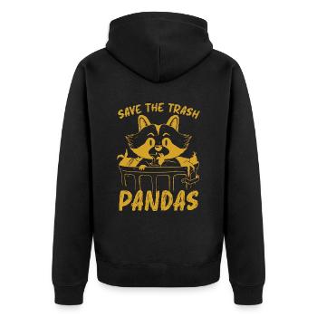 Conservationist Save The Trash Conserve Wildlife - Unisex Premium Organic Zip Hoodie - black - Back - Nico (187cm)