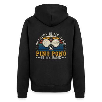 Ping Pong Grandpa Retro Sunset Ping Pong Player - Veste à capuche bio Premium Unisexe - noir - Dos - Nico (187cm)