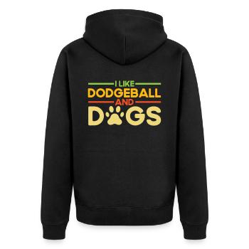 Dodgeball Spieler Geschenk Ballspiele Dodgeball - Unisex Premium Bio Zip Hoodie - Schwarz - Hinten - Nico (187cm)