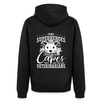 Veterinary Some Superheroes Don't Wear Vet Student - Unisex Premium Organic Zip Hoodie - black - Back - Nico (187cm)