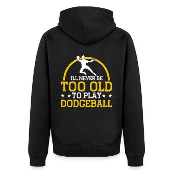 Dodgeball Spieler Geschenk Ballspiele Dodgeball - Unisex Premium Bio Zip Hoodie - Schwarz - Hinten - Nico (187cm)