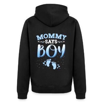 Mama sagt, Mädchen Geschlecht enthüllt neugeborenes Mädchen Baby - Unisex Premium Bio Zip Hoodie - Schwarz - Hinten - Nico (187cm)