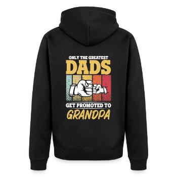 The Best Dads Get Promoted to Grandpa Vintage Dad - Unisex Premium Organic Zip Hoodie - black - Back - Nico (187cm)