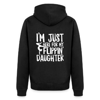 Drôle de gymnastique Encouragez papa maman gymnaste Flipping - Veste à capuche bio Premium Unisexe - noir - Dos - Nico (187cm)
