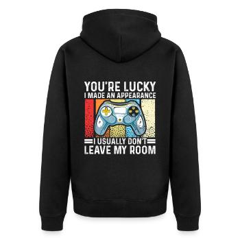 Funny Gaming Männer Jungen Videospiel-Controller - Unisex Premium Bio Zip Hoodie - Schwarz - Hinten - Nico (187cm)