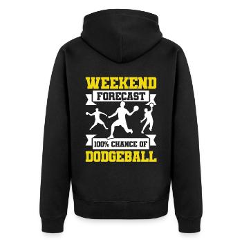 Dodgeball Spieler Geschenk Ballspiele Dodgeball - Unisex Premium Bio Zip Hoodie - Schwarz - Hinten - Nico (187cm)