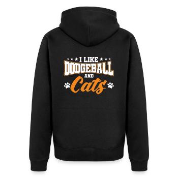 Dodgeball Spieler Geschenk Ballspiele Dodgeball - Unisex Premium Bio Zip Hoodie - Schwarz - Hinten - Nico (187cm)