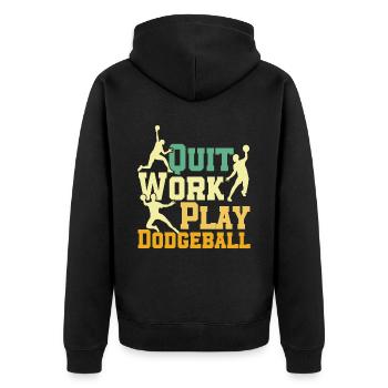 Dodgeball Spieler Geschenk Ballspiele Dodgeball - Unisex Premium Bio Zip Hoodie - Schwarz - Hinten - Nico (187cm)