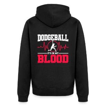 Dodgeball Spieler Geschenk Ballspiele Dodgeball - Unisex Premium Bio Zip Hoodie - Schwarz - Hinten - Nico (187cm)