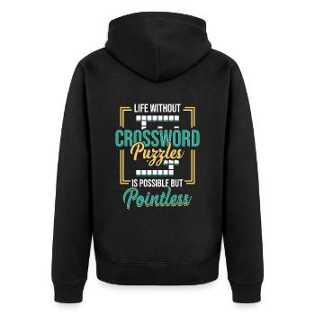 Amateurs de mots croisés, Mots croisés - Veste à capuche bio Premium Unisexe - noir - Dos - Nico (187cm)