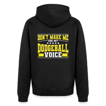 Dodgeball Spieler Geschenk Ballspiele Dodgeball - Unisex Premium Bio Zip Hoodie - Schwarz - Hinten - Nico (187cm)