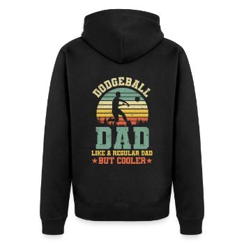 Dodgeball Spieler Geschenk Ballspiele Dodgeball - Unisex Premium Bio Zip Hoodie - Schwarz - Hinten - Nico (187cm)