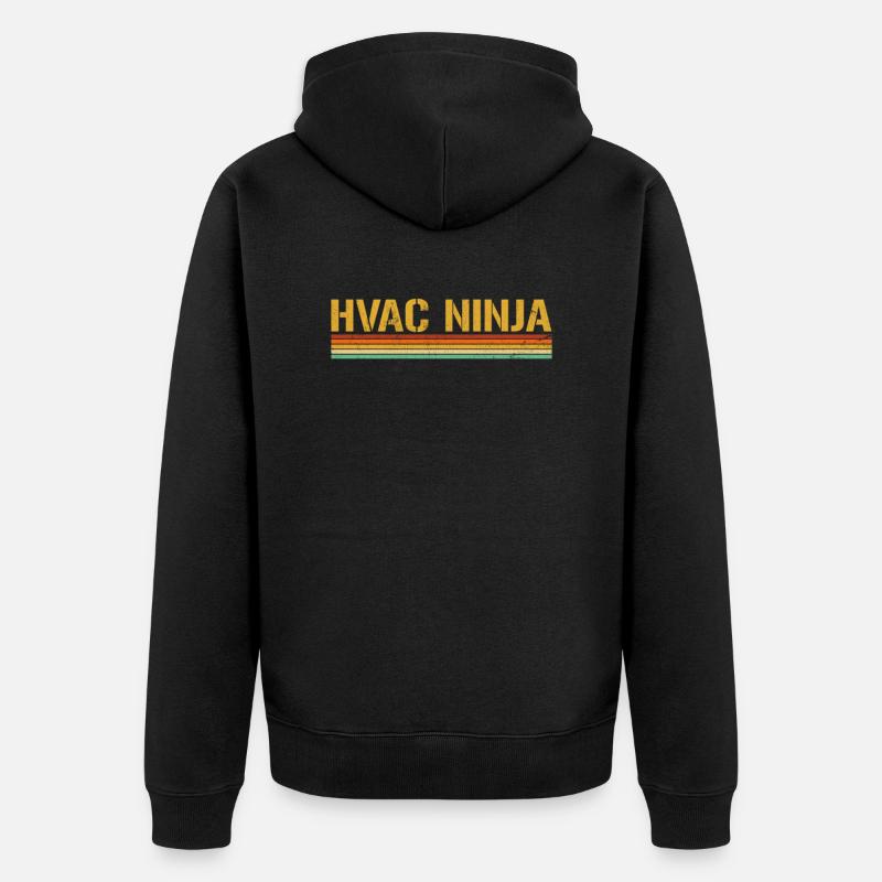 HVAC Ninja, Technician - Unisex Premium Bio Zip Hoodie - Schwarz