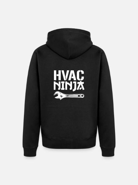 HVAC Ninja, Technician - Unisex Premium Bio Zip Hoodie - Schwarz