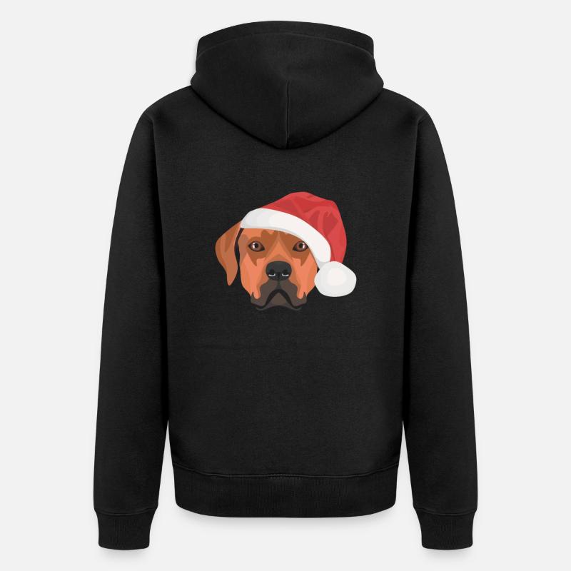 Rhodesian Ridgeback Joyeux Noël - Veste à capuche bio Premium Unisexe - noir