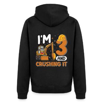 lustiges Silikon Tits Silicon Valley Brüste Boobs - Unisex Premium Bio Zip Hoodie - Schwarz - Hinten - Nico (187cm)