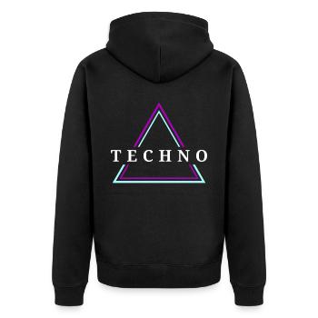 Techno House Party EDM Festival Goa Electro Rave - Veste à capuche bio Premium Unisexe - noir - Dos - Nico (187cm)