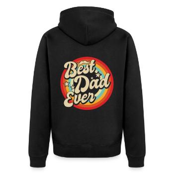 Retro Vintage Daddy 60s 70s 80s 90 Party Costume - Unisex Premium Organic Zip Hoodie - black - Back - Nico (187cm)
