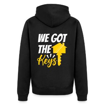 We Got The Keys - Unisex Premium Bio Zip Hoodie - Schwarz - Hinten - Nico (187cm)