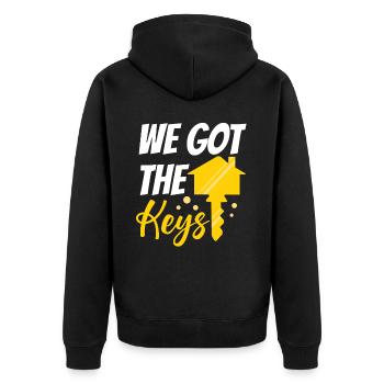 We Got The Keys - Unisex Premium Bio Zip Hoodie - Schwarz - Hinten - Nico (187cm)
