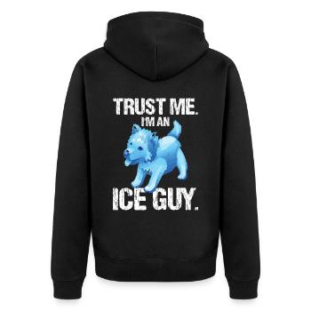 Ice Carving Chain Saw - Trust Me I'm An Ice Guy - Unisex Premium Bio Zip Hoodie - Schwarz - Hinten - Nico (187cm)